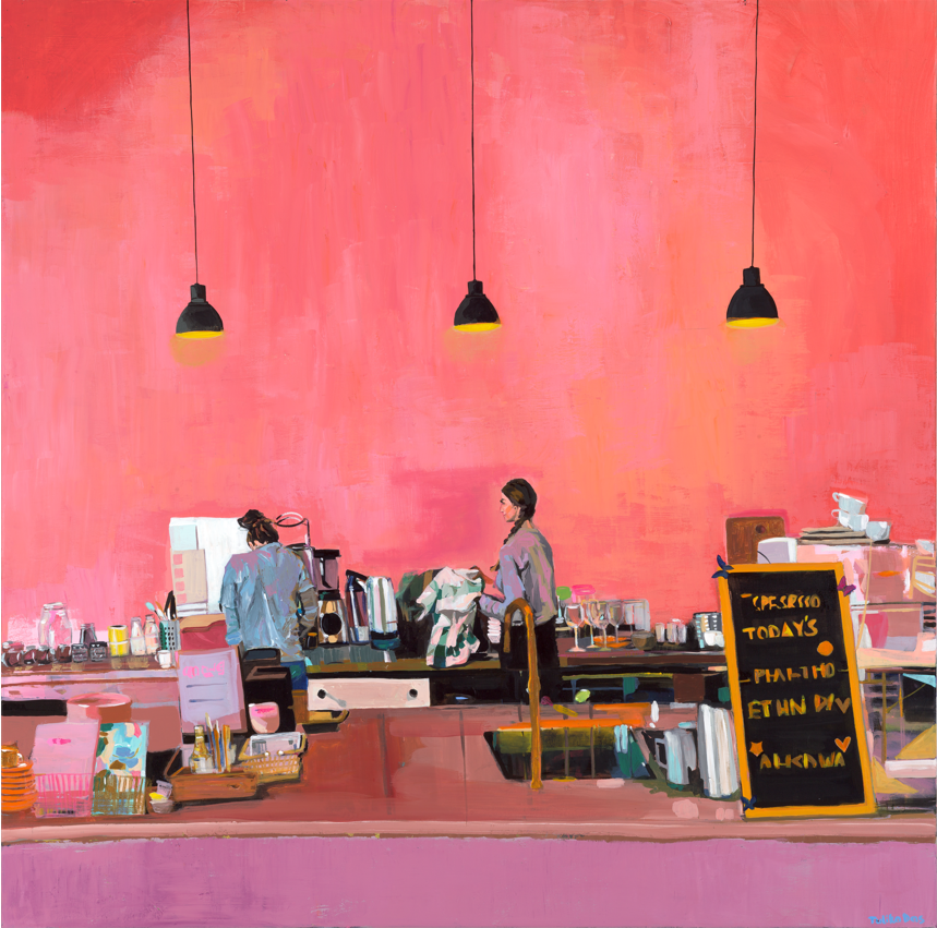Rosy Café (Framed Art Print)